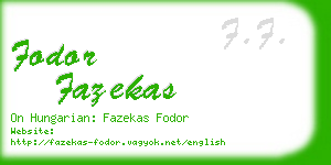 fodor fazekas business card